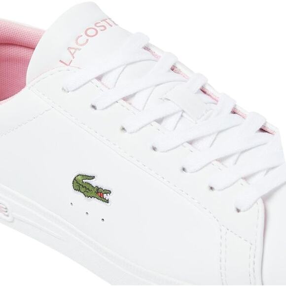 NWT Lacoste Women's Court Base Sneaker, White/Light Pink-SZ 9.5 - Picture 5 of 7